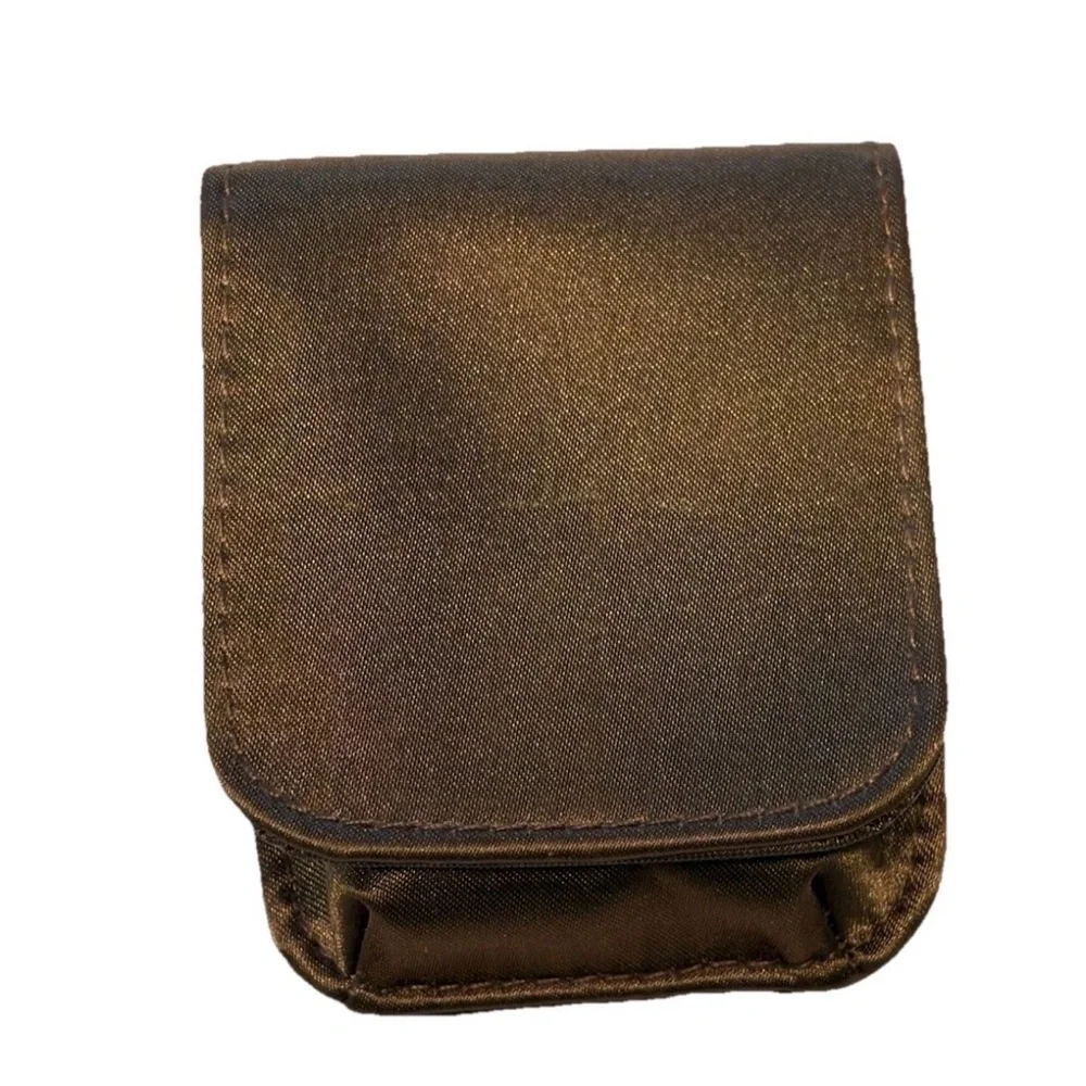Earbud Case Sleek Shiny Bronze Brown Snap Closure